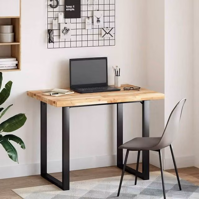 Berkfield Home Untreated Solid Acacia Wood Desk Top in Brown, W: 80 cm, D: 70 cm, H: 4 cm