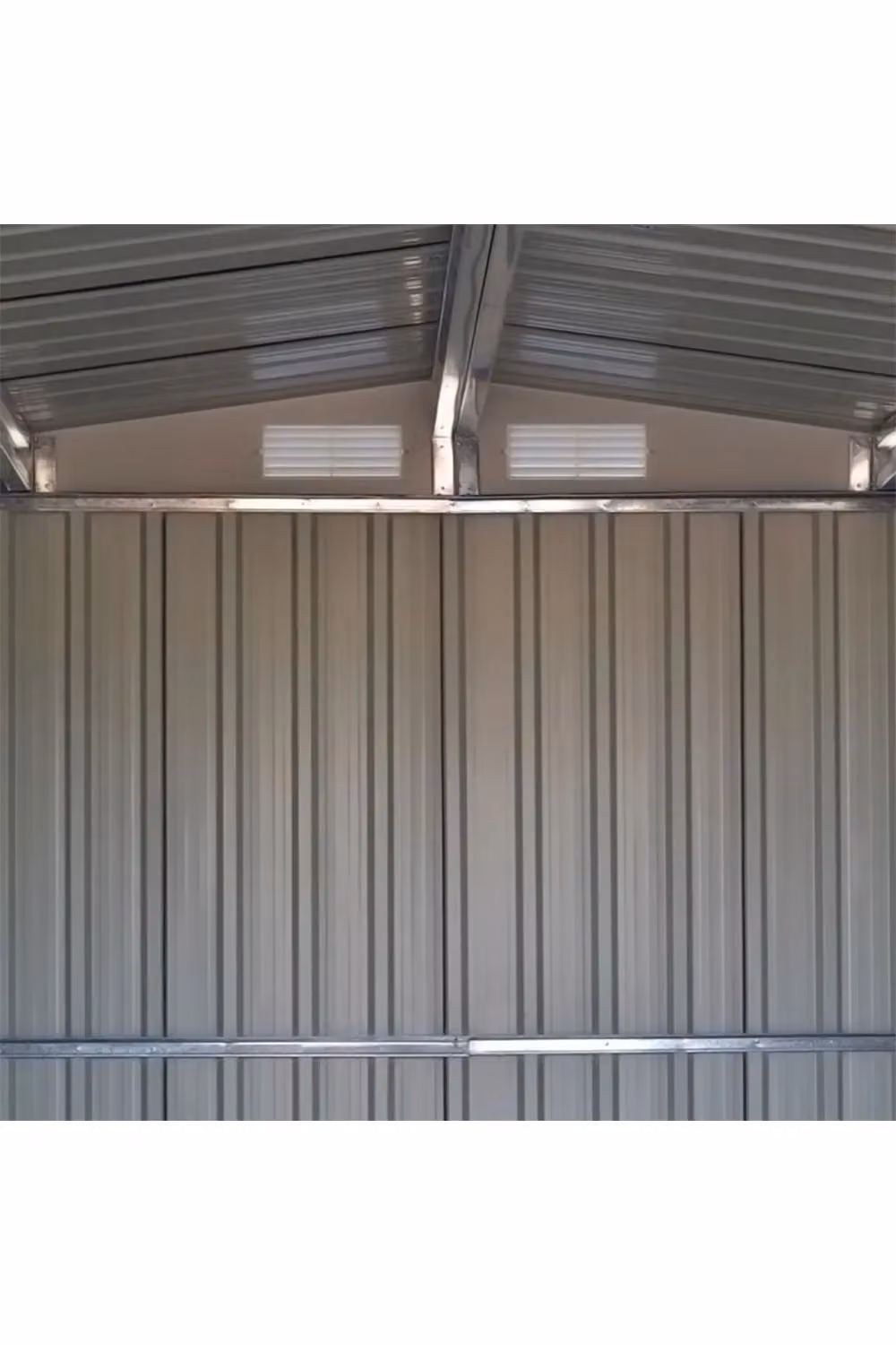 Living and Home Metal Garden Storage Shed with Apex Roof and Double Sliding Doors, Charcoal Black, W/D/H: 304.8 x 243.84 x 178.0 cm – 4