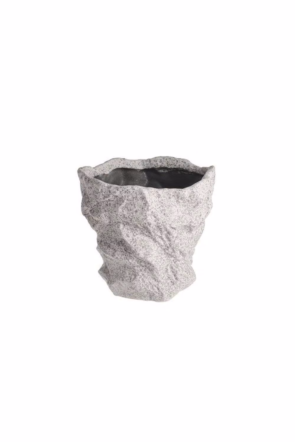 KDMD Grey Rustic Rough Textured Ceramic Tabletop Pot, Diameter: 15 cm – 2