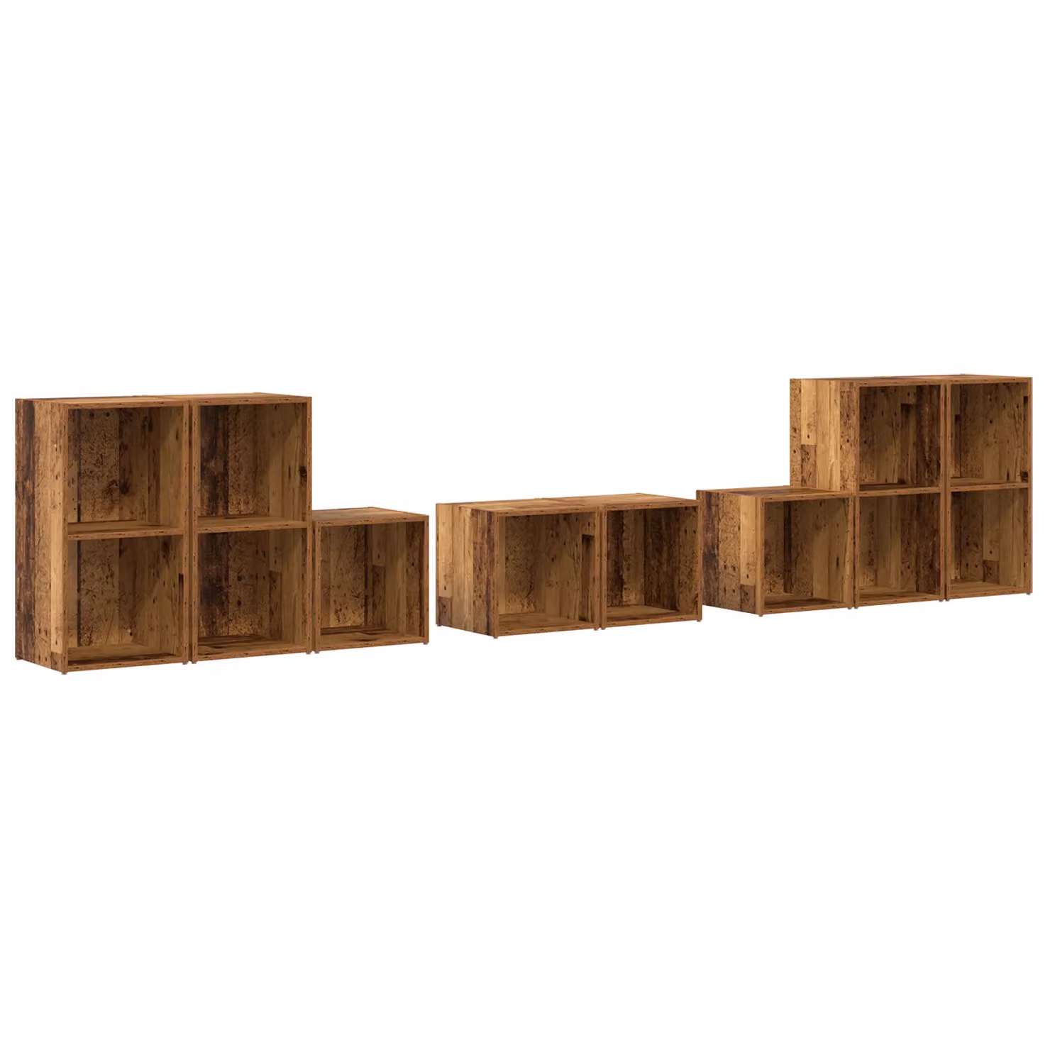 Berkfield Home Modern 8-Piece TV Cabinet Set with Storage Shelves in Brown Old Wood Engineered Wood – 2