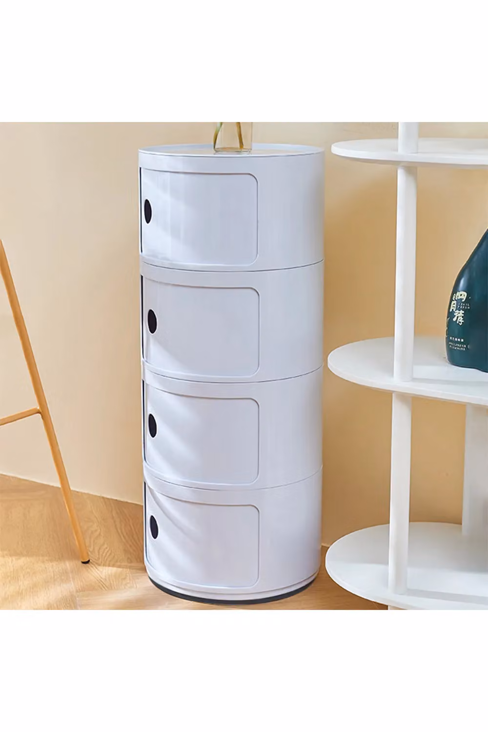Living and Home 4-Tiered Plastic Storage Drawer Unit in White – 2