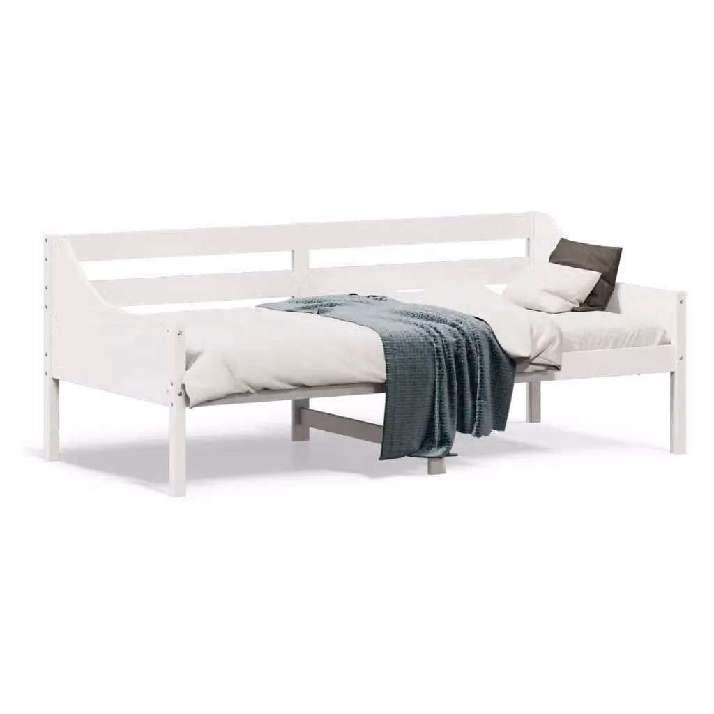 Berkfield Home Rustic White Solid Wood Pine Single Day Bed W/D/H: 90 x 190 cm – 2