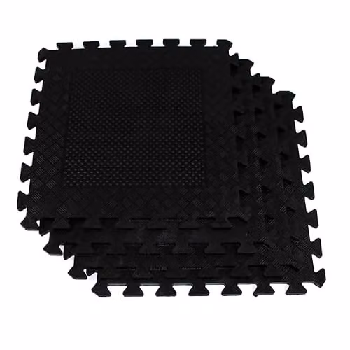 Actiasmat Heavy Duty Interlocking Rubber Gym Mats, Black, Set of 4, W/D/H: 50 x 50 x 1.2 cm – 7
