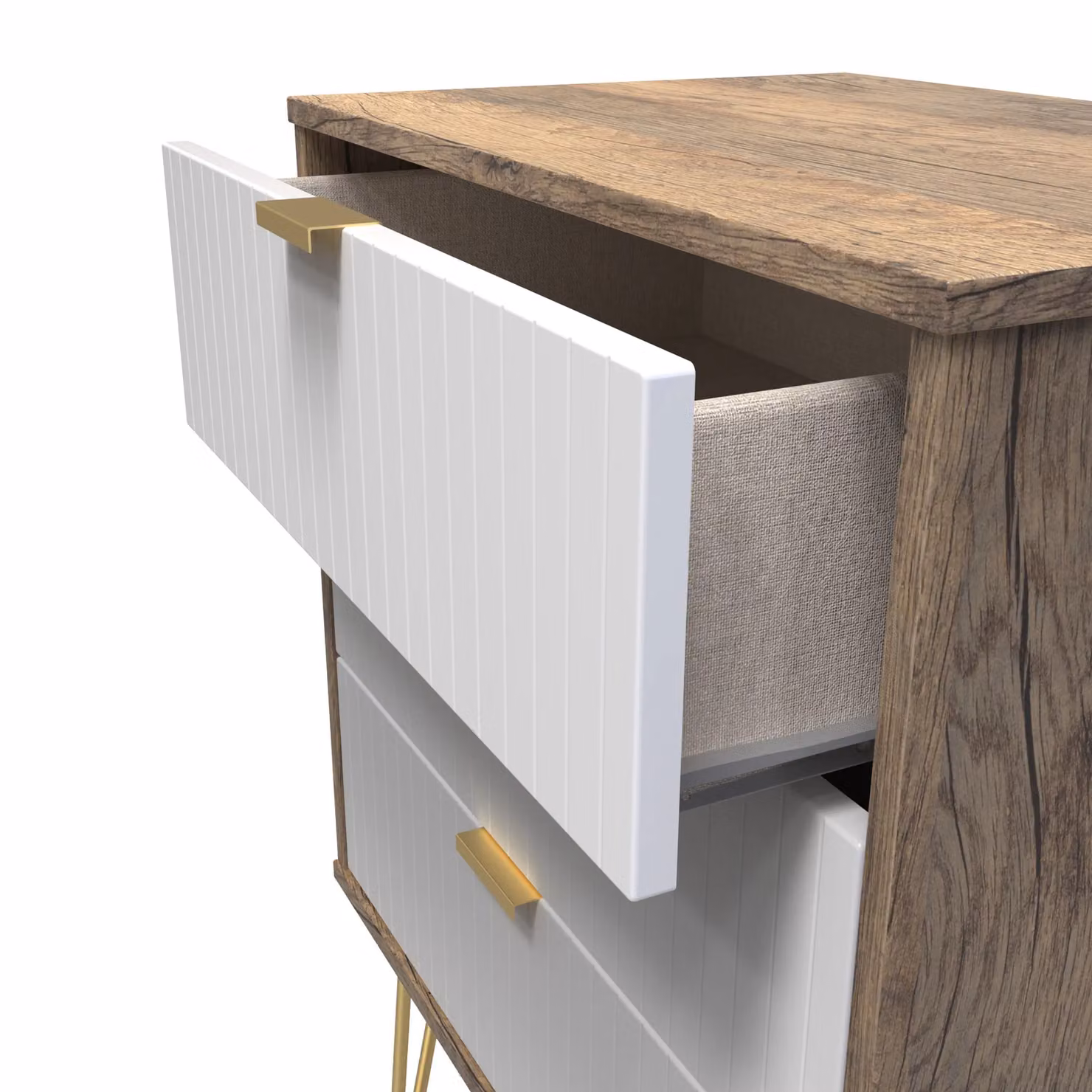 2 U Bexley Ready Assembled 3 Drawer Chest in White and Gold – 3