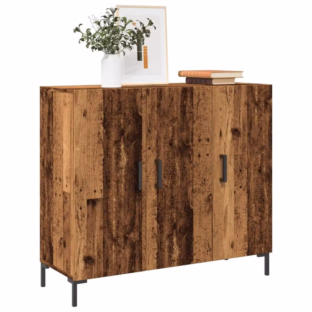 Berkfield Home Rustic Old Wood Sideboard in Brown, W/D/H: 90 x 34 x 80 cm – 3