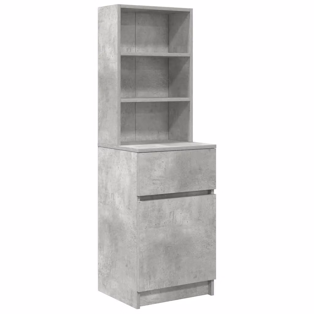 Berkfield Home Bedside Cabinet in Concrete Grey, W/D/H: 39 x 35 x 125 cm – 2