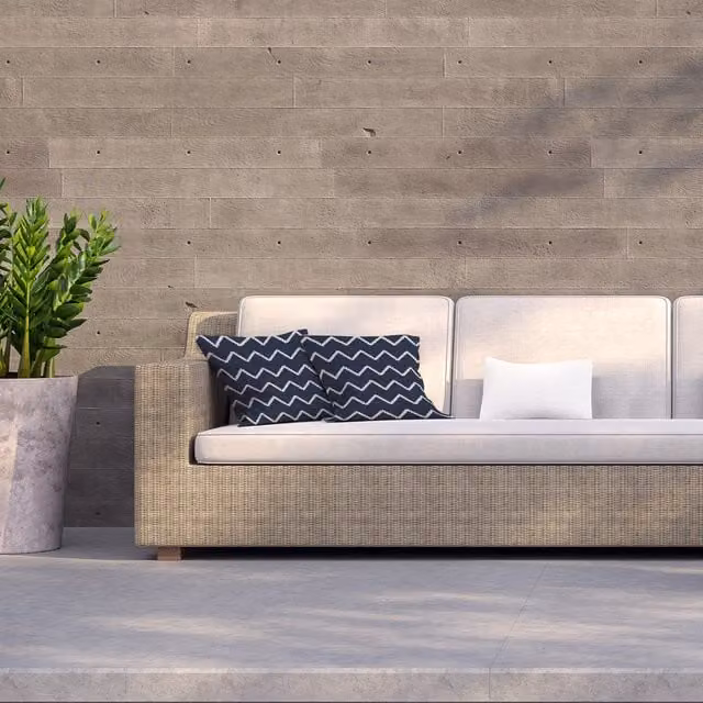 Benjamin Tate Design LTD Zig Zagged Rope Square Outdoor Cushion in Blue, W/D/H: 60 x 60 x 1 cm