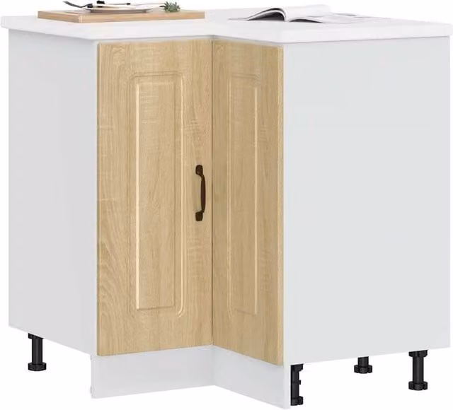 Berkfield Home Kalmar Kitchen Corner Base Cabinet in Sonoma Oak Brown
