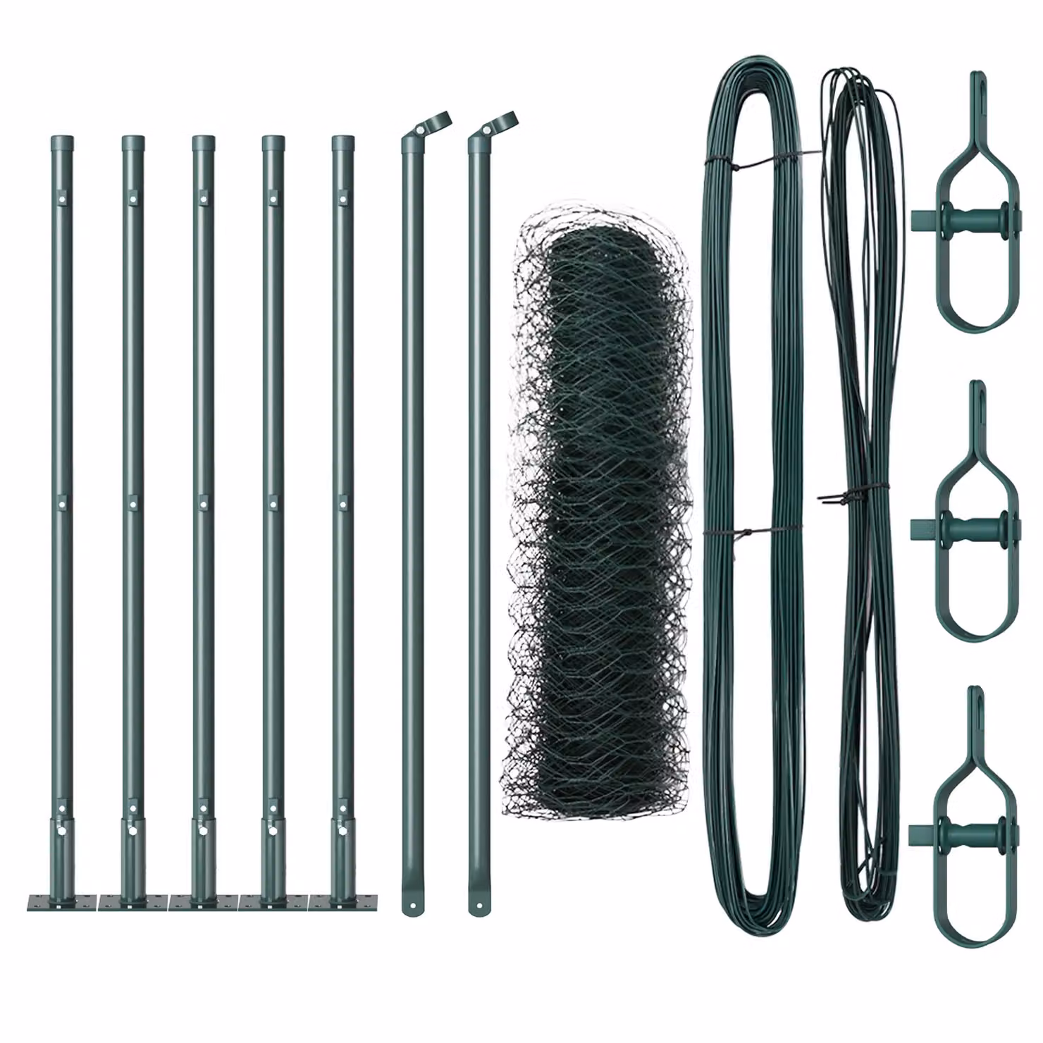 Berkfield Home Green Powder-Coated Steel Hexagon Wire Mesh Fence, W: 0.6 m, L: 10 m – 2