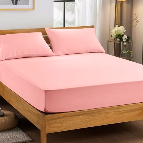 Snug City Pink Microfibre Soft Touch Fitted Sheet, Super King, W/D/H: 200 x 180 x 25 cm – 3