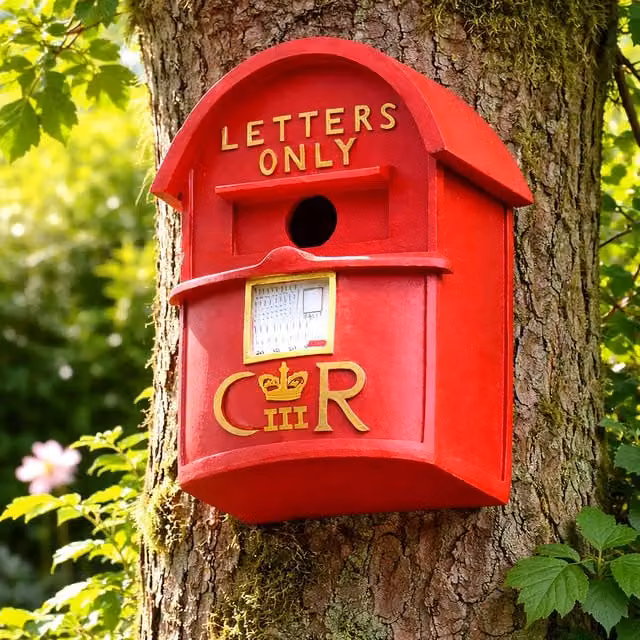 Garden Mile Red Post Box Bird House in Wood