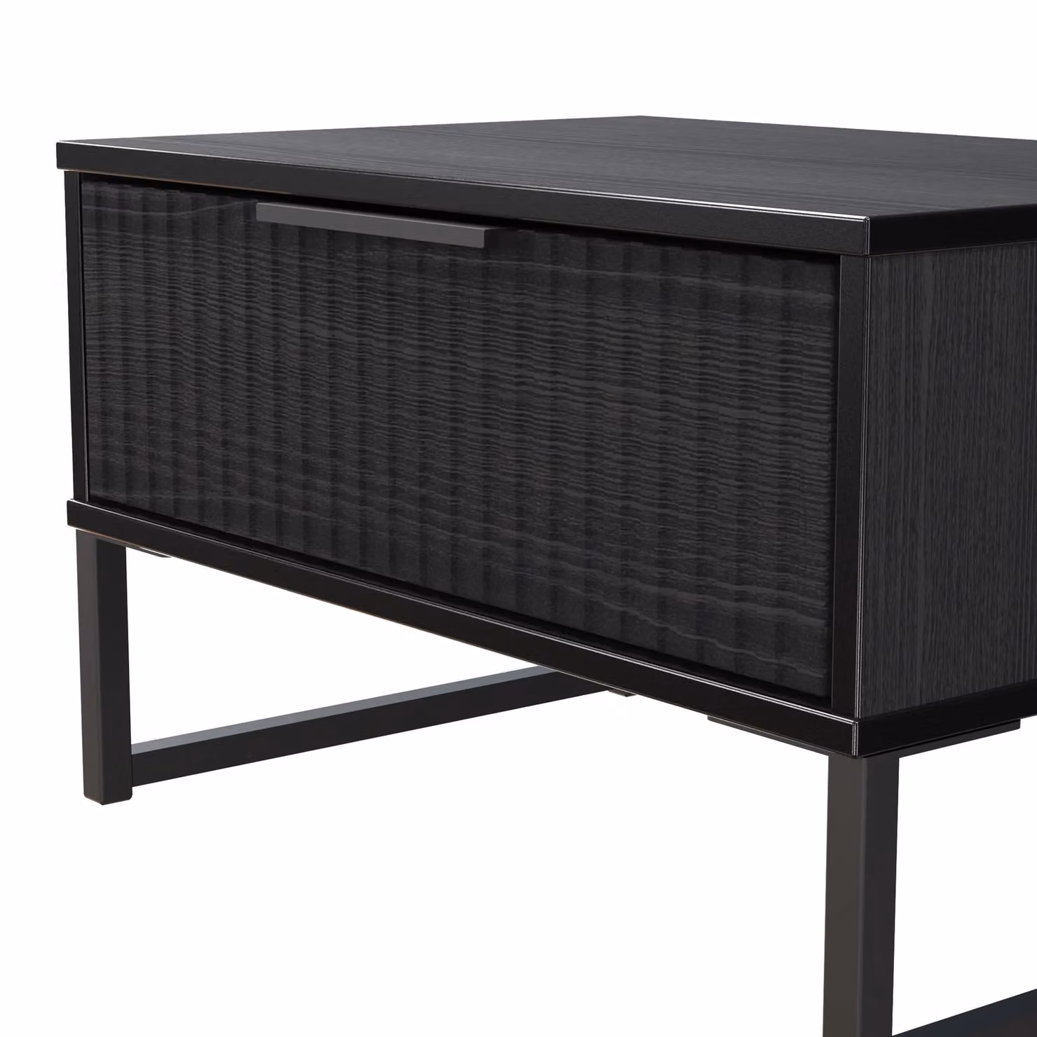 2 U Menai Ready Assembled 1 Drawer Wide Side Table in Black – 3