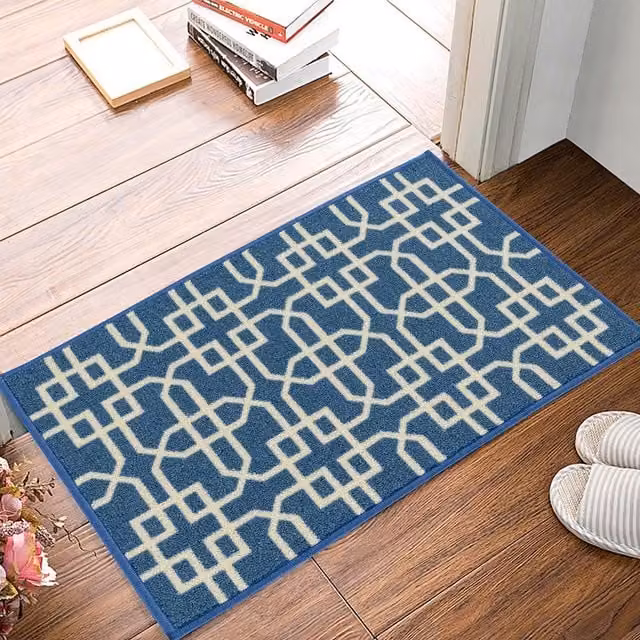 Smart Living Siam Heavy Duty Non Slip Machine Washable Hallway and Kitchen Door Mat, Blue, W: 67 cm, L: 220 cm