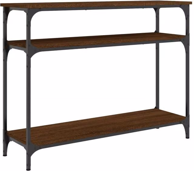 Berkfield Home Brown Oak Console Table, W/D/H: 100 x 29 x 75 cm – 1