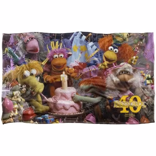 Jim Henson Fraggle Rock 40th Birthday Party Super Soft Silky Touch Fleece Throw Blanket, Multicolour, W/D/H: 91 x 147 cm