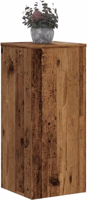 Berkfield Home Set of 2 Rustic Brown Wood Plant Stands, W/D/H: 30 x 30 x 70 cm