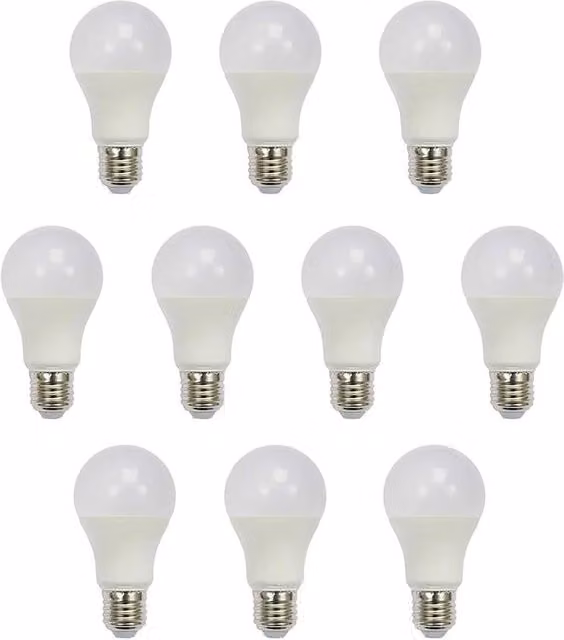 ENER-J Pack of 10 White 10W E27 A60 LED Bulbs, 4000K Cool White