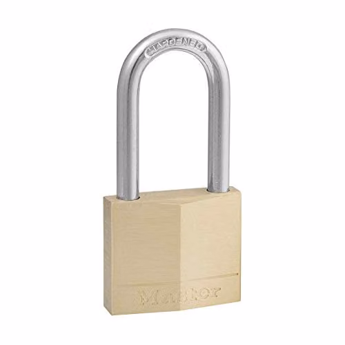 Master Lock Brass Key Padlock, Gold, W: 7.6 cm, D: 4 cm, H: 1.3 cm