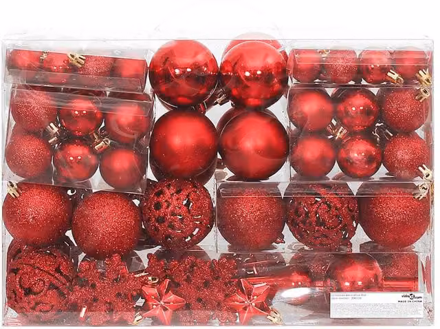 Berkfield Home 111 Piece Red Christmas Bauble Set – 1