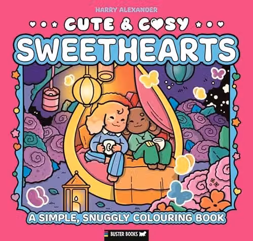 Buster Books Sweethearts Colouring Book for Children, Multicolour