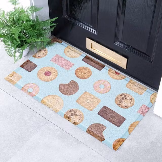 Artsy Mats Biscuit Mix Indoor/Outdoor Doormat in Blue, W/D: 70 x 40 cm – 1