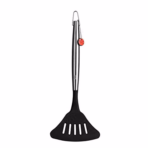Orsina Tenzo Silicone and Stainless Steel Slotted Turner in Black or Silver – 1