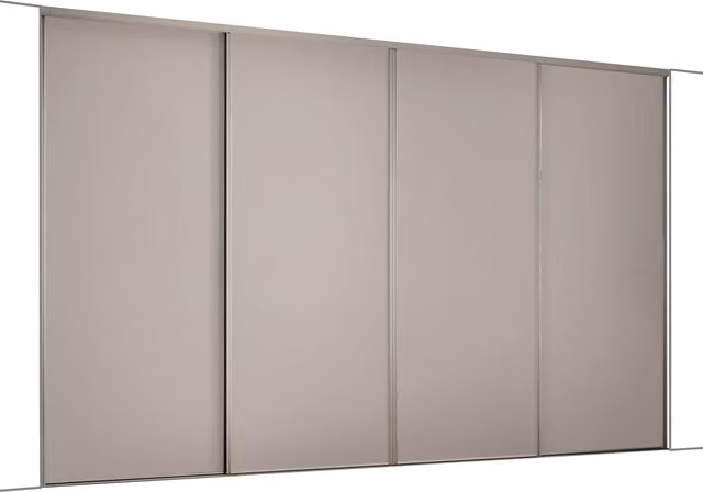 Spacepro Classic Cashmere Panel Sliding Wardrobe Door Kit, Matt Beige/Grey, Width: 297.8 cm