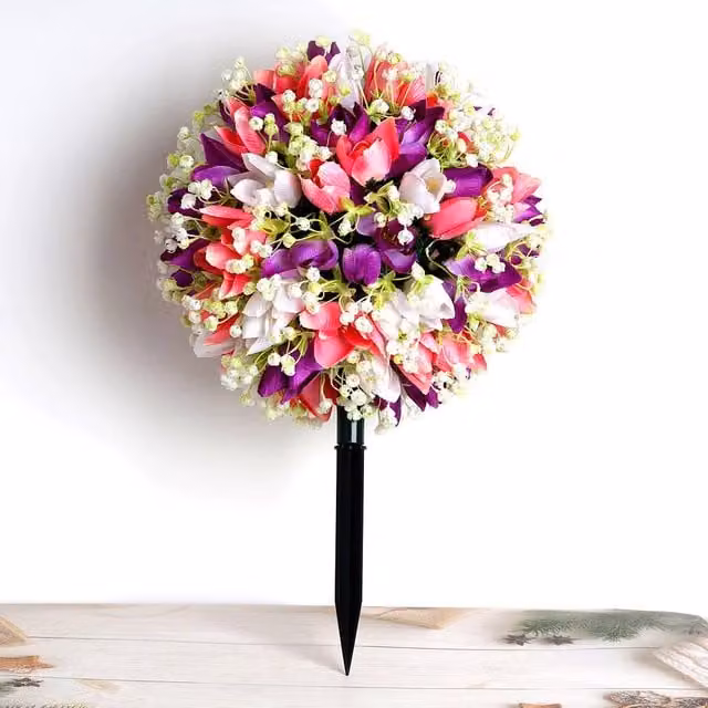 Quipulse Multicolour Small Artificial Floral Ball Floor Decoration – 1