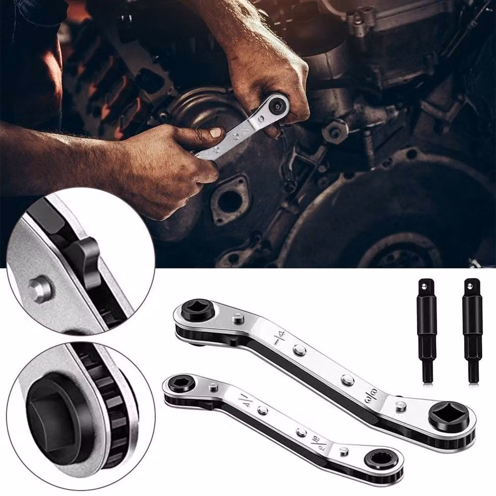 Kelvenix 2-Piece HVAC Service and Refrigeration Wrench Set in Silver, Hardened Stainless Steel, Length: 52 cm – 3