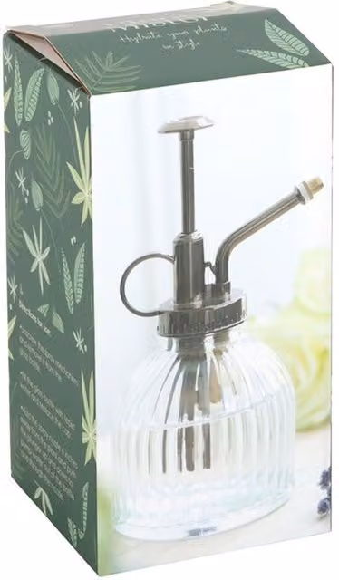 KDMK Vintage Ribbed Glass Plant Mister in Transparent Yellow