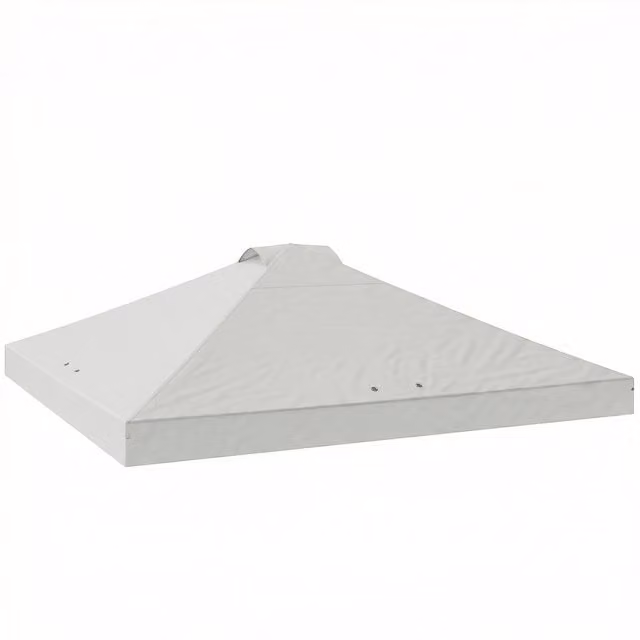 Outsunny White Waterproof Pop Up Canopy Gazebo Roof Replacement with UV50+ Protection and 8 Drainage Holes, W x D: 3 x 3 m