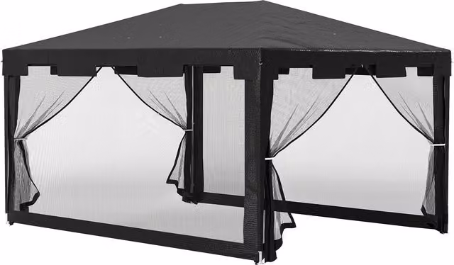Outsunny Waterproof Party Tent Wedding Gazebo with PE Canopy and Panels, W/D/H: 400 x 300 x 255 cm