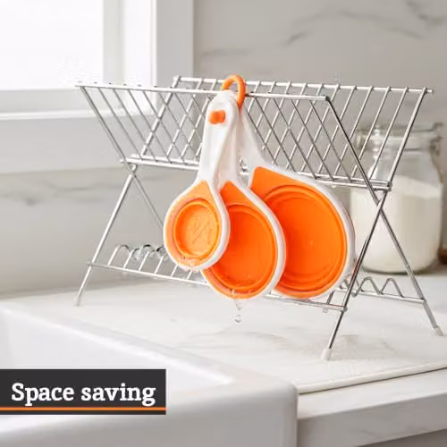 Orsina Set of 4 Orange Silicone Nesting and Dishwasher Safe Measuring Cups – 2
