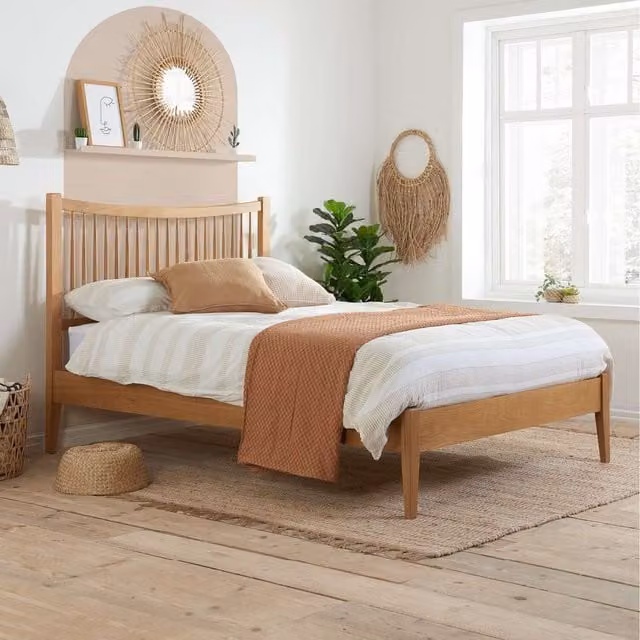 Birlea Berwick King Size Solid Wood Bed in Brown Oak