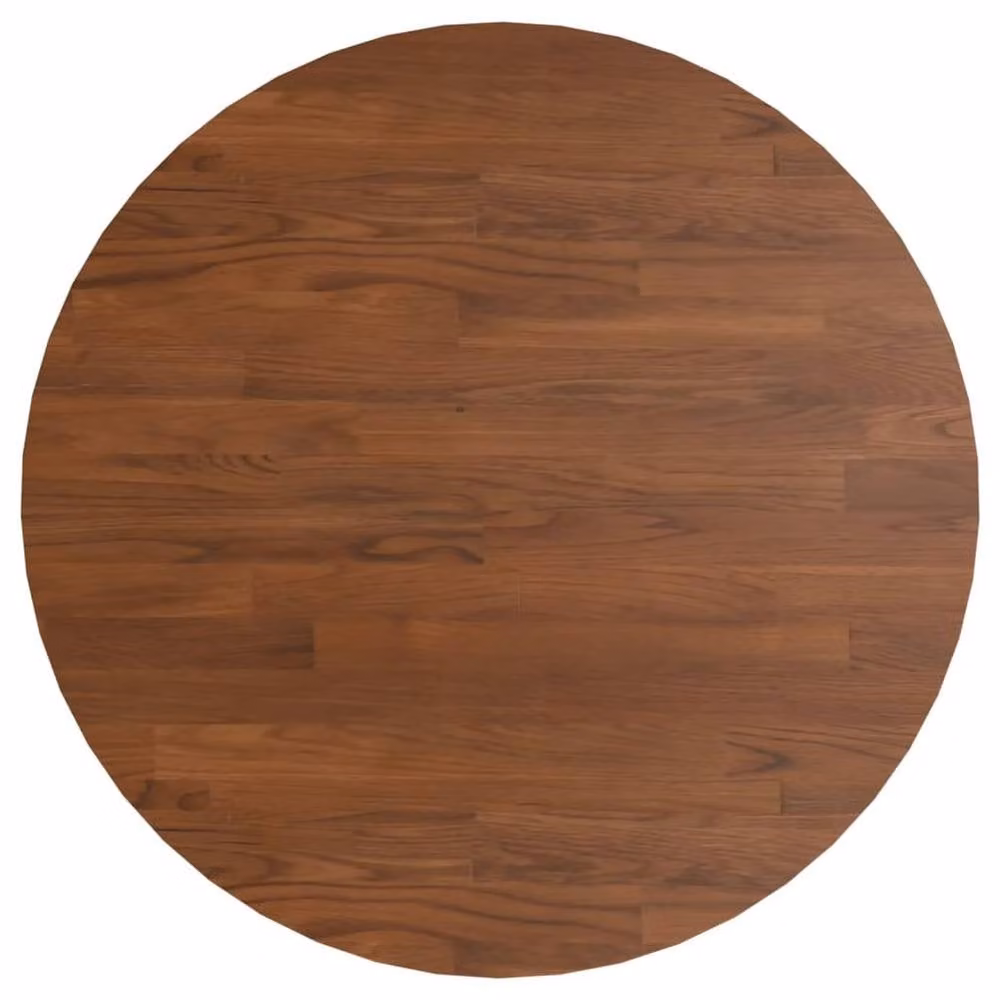 Berkfield Home Round Solid Oak Table Top, Dark Brown, Diameter: 60 cm, Height: 1.5 cm – 3