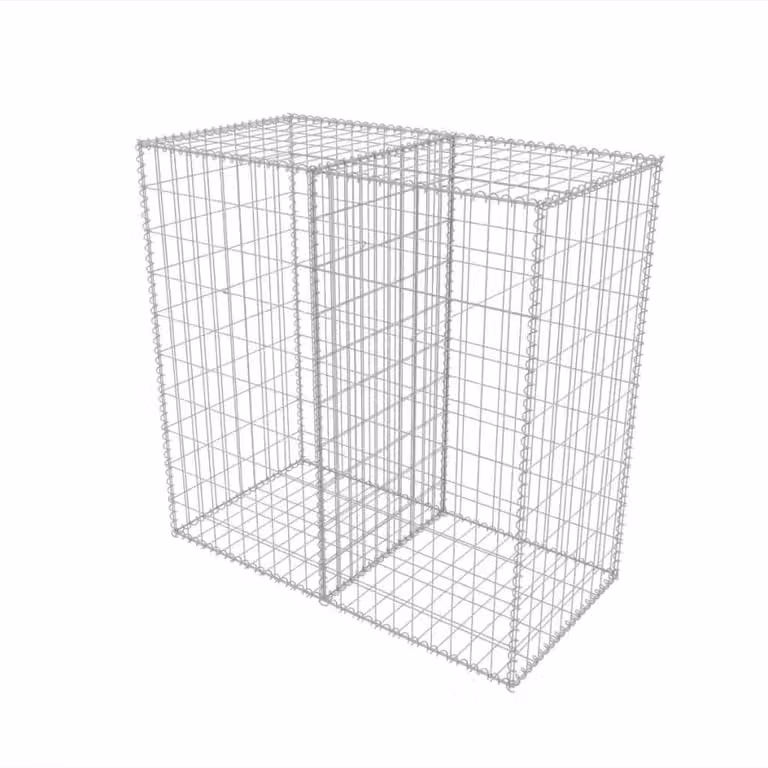 Berkfield Home Galvanised Steel Gabion Basket in Silver, W/D/H: 100 x 50 x 100 cm