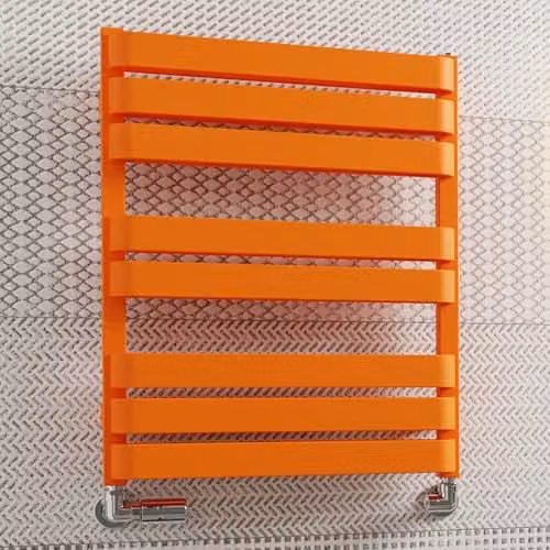 Terma Steel Towel Rail in Matt Orange, H 65.5 cm x W 50.0 cm