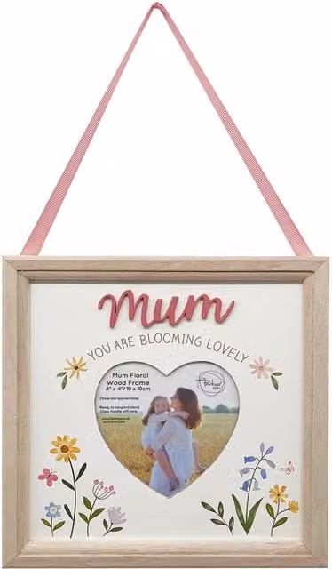 The Port. Co Gallery Mum Floral Wood Frame for Hanging, Multicolour, Square