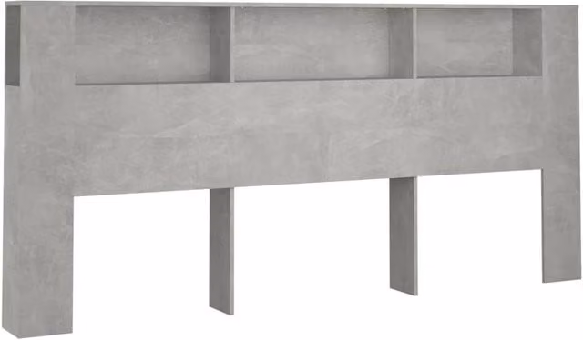 Berkfield Home Modern Headboard Cabinet in Concrete Grey, W: 220 cm, D: 18.5 cm, H: 104.5 cm – 1