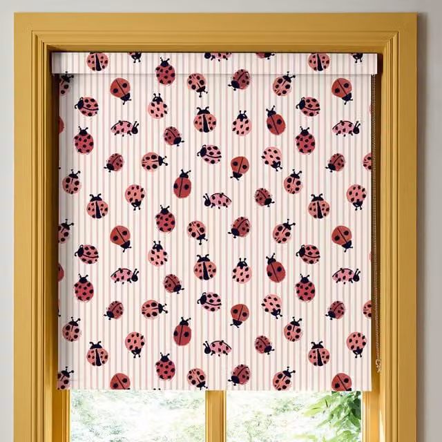 Wee Blue Bell Little Ladybirds Blackout Made To Measure Roller Blind, Multicolour
