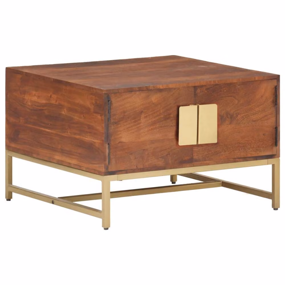 Berkfield Home Rustic Square Coffee Table in Brown Solid Acacia Wood, W/D/H: 67 x 67 x 45 cm – 2