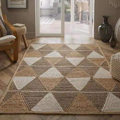 Naturelle Prestbury Natural Geo Handbraided Jute Rug, Beige, W: 120 cm, D: 170 cm – 2