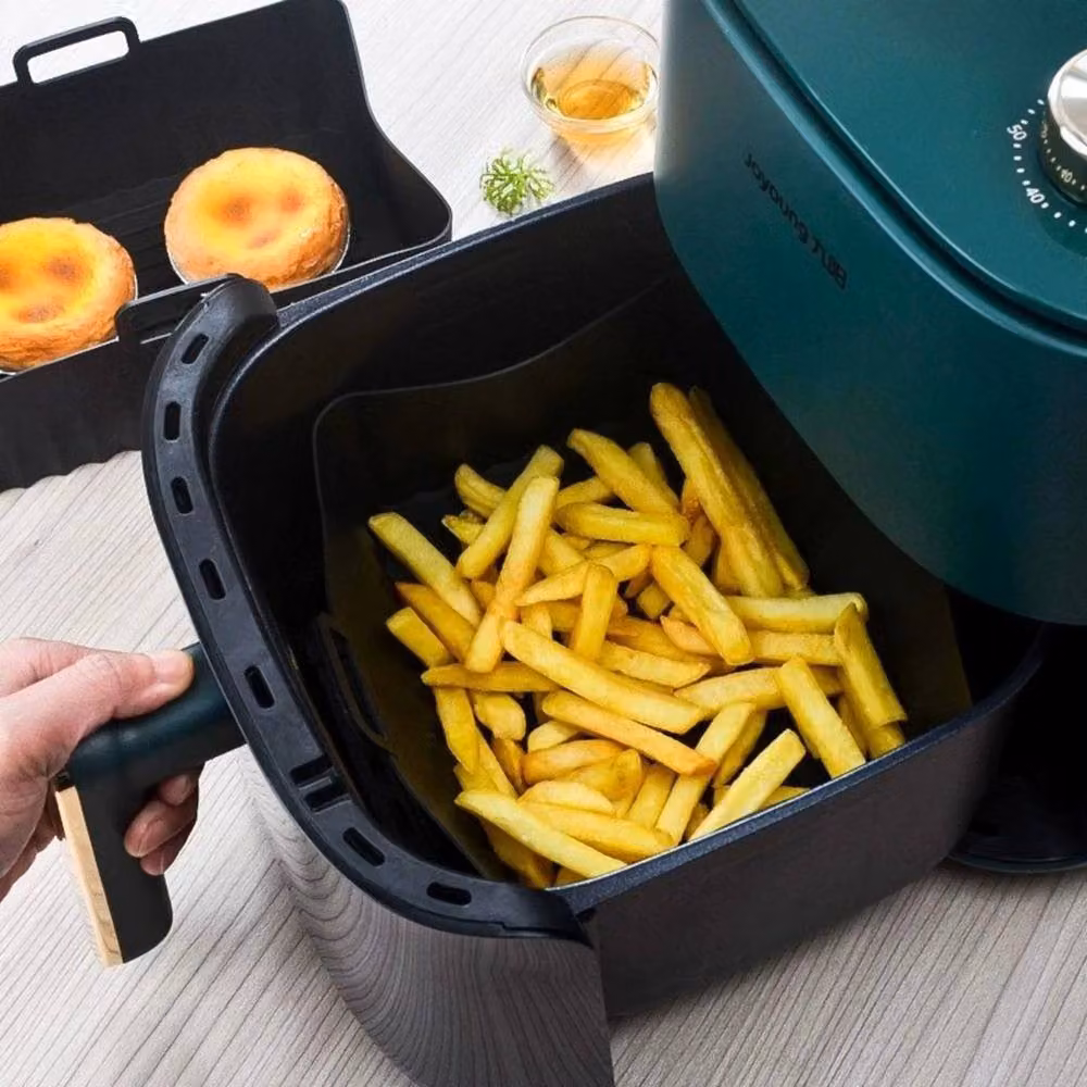SPETLEK Non-Stick Rectangular Silicone Air Fryer Liners in Black – 3