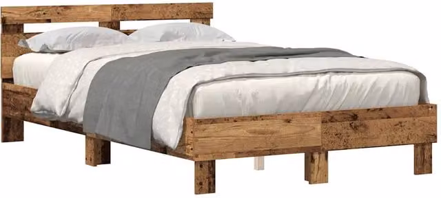 Berkfield Home Modern Engineered Wood Bed Frame in Brown, W/D/H: 120 x 190 cm – 1