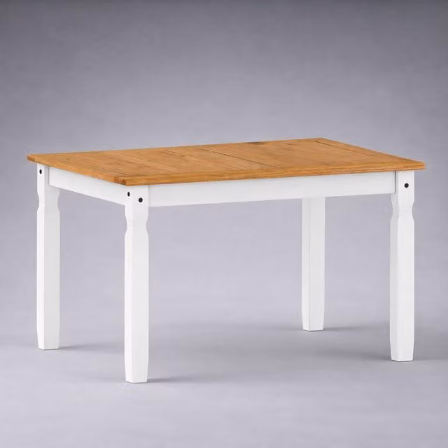 Mercers Furniture Corona Rectangular Dining Table in Distressed White Waxed Pine