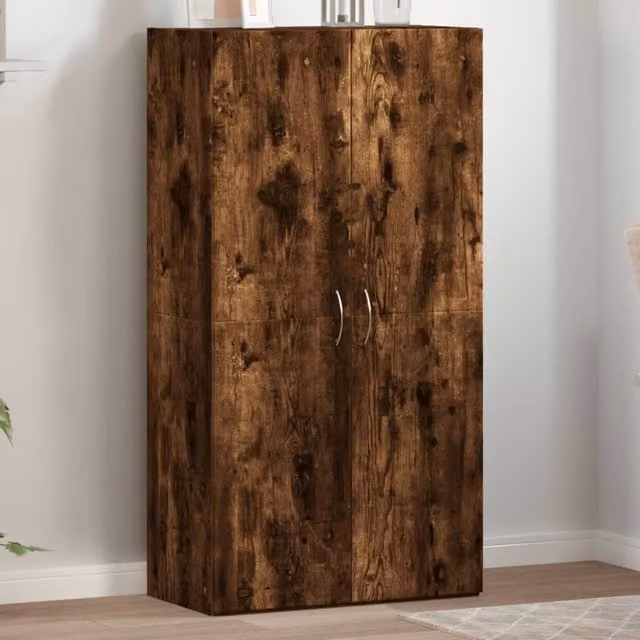 Berkfield Home Smoked Oak File Cabinet in Brown, W/D/H: 60 x 32 x 115 cm – 1