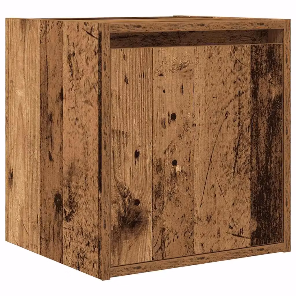 Berkfield Home Wall-Mounted Bedside Cabinet in Brown Old Wood, W/D/H: 38 x 34 x 40 cm – 2