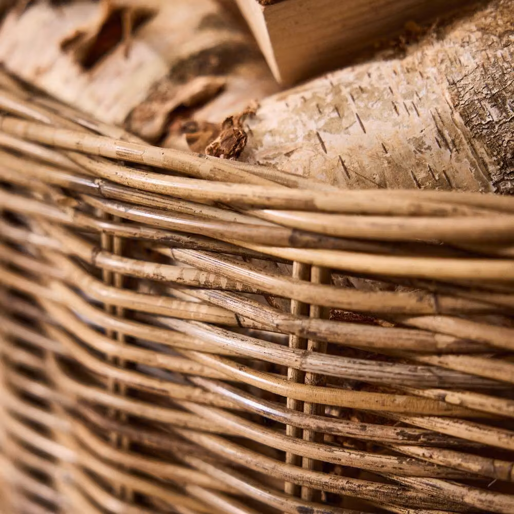 Dibor Azara Oval Log Basket, Natural Brown and Beige Open Weave Rattan, H: 39 cm, L: 56 cm, W: 45 cm – 3