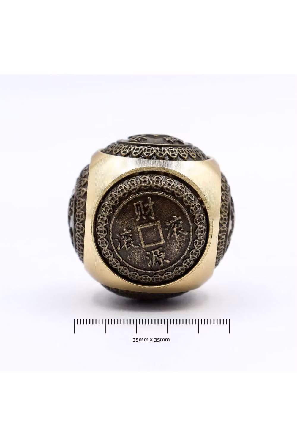 KDMD Gold Metal Feng Shui Wealth Dice Prosperity and Balance Talisman – 2