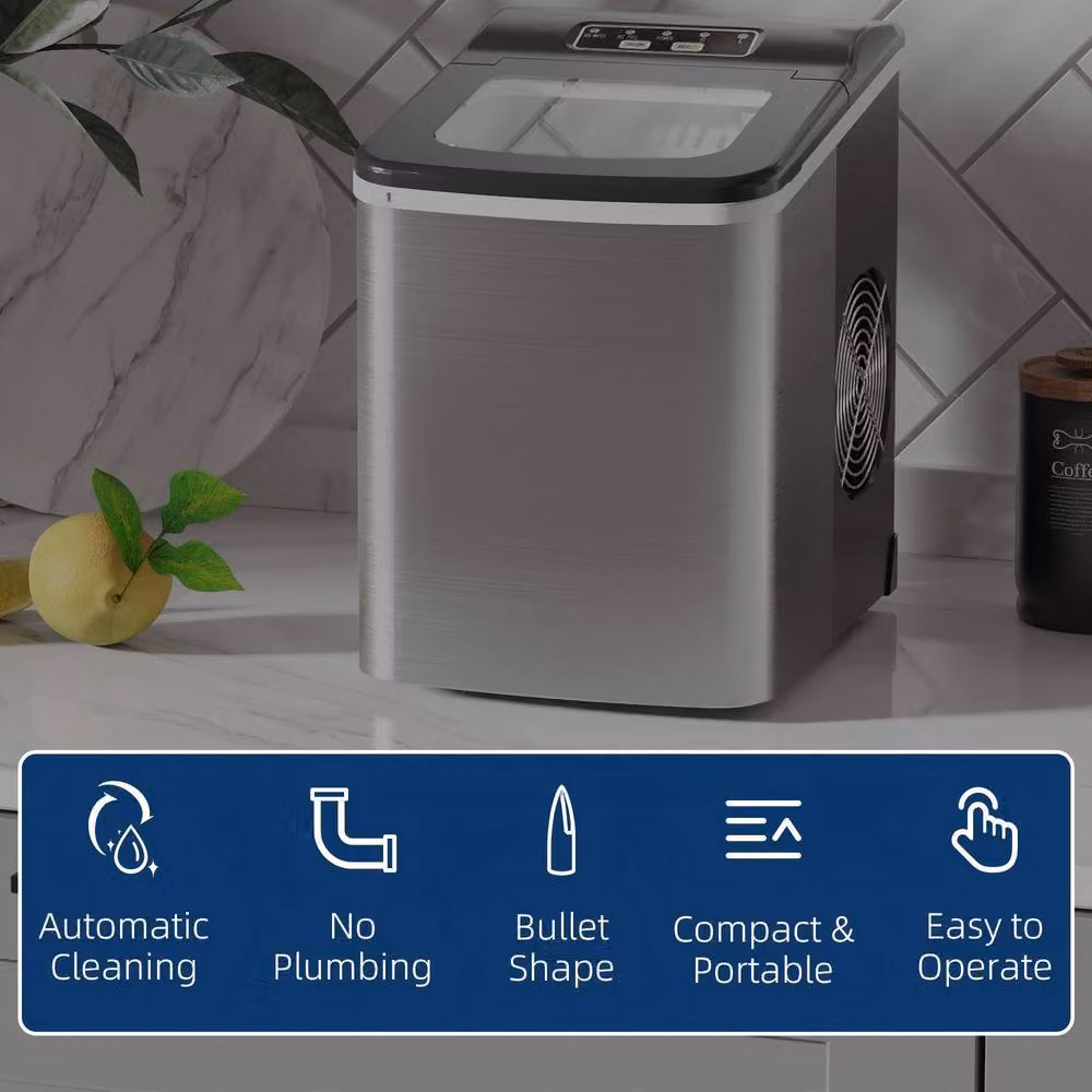 STILVORA Countertop Ice Maker with Self-Cleaning Function, Silver – 6